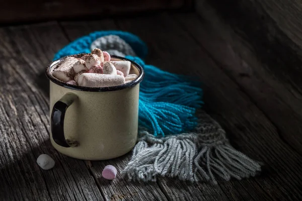 Домашній і гарячий шоколад з зефіром на Різдво — стокове фото