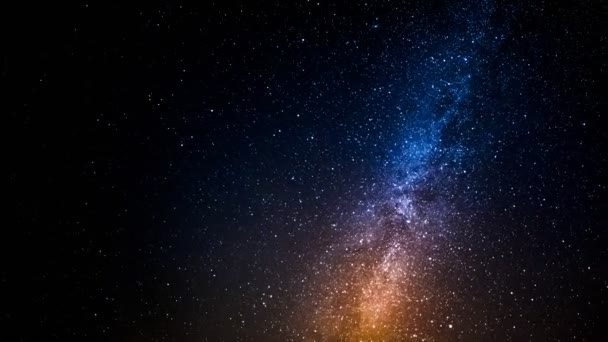 Tid förflutit av rörliga Vintergatan med kometerna — Stockvideo