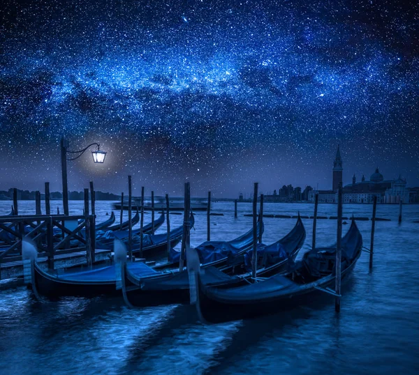 Canal Grande a Venezia con stelle, Italia — Foto Stock