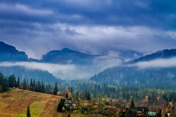 Tatry w Zakopanem z mgły, Polska — Zdjęcie stockowe