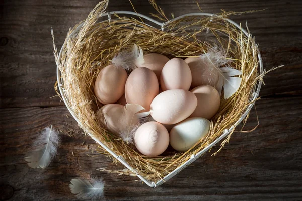 Ik hou van vrije uitloop eieren van de boerderij — Stockfoto