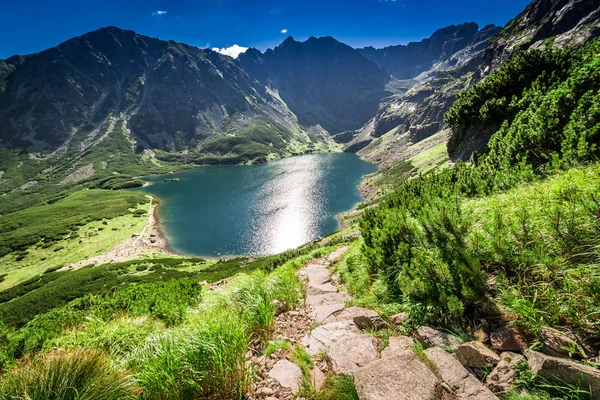 View to Czarny Staw Gasienicowy in summer, Tatras — Stock Photo, Image