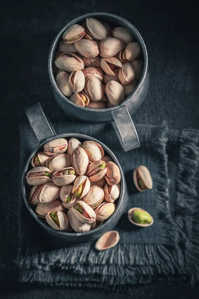 Groep pistachenoten als gezonde en goede snack — Stockfoto