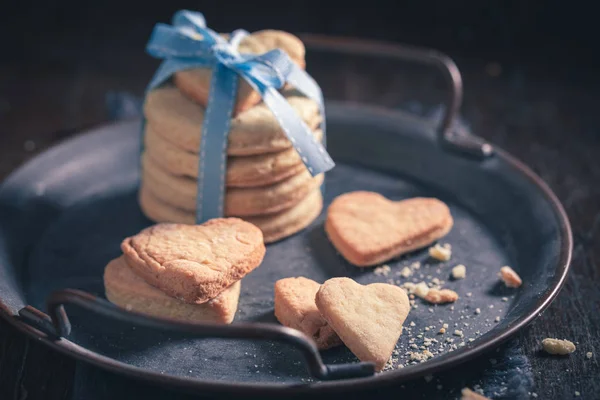 Cute valentine cookies cut as a heart — Stock Photo, Image