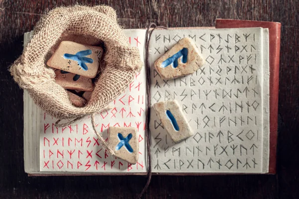 Unique fortune teller from rune stones based on antique scrolls — Stock Photo, Image