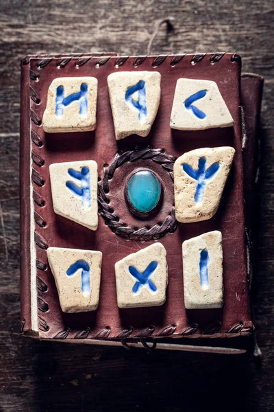 Extraordinary runic divination by stones based on futhark alphabet — 스톡 사진