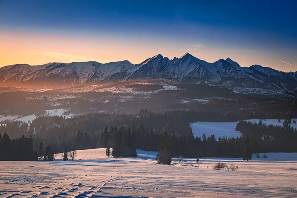 Splendide Montagne Tatra All Alba Polonia — Foto Stock