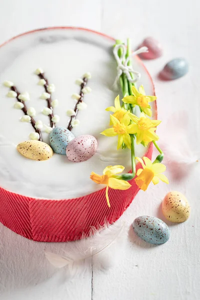 Tarta Queso Pascua Forma Huevo —  Fotos de Stock