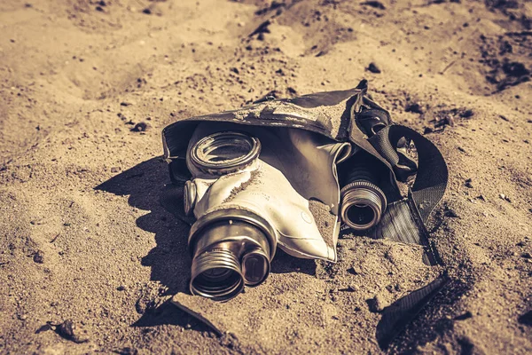 Militär Gasmask Den Giftiga Och Farliga Öknen — Stockfoto