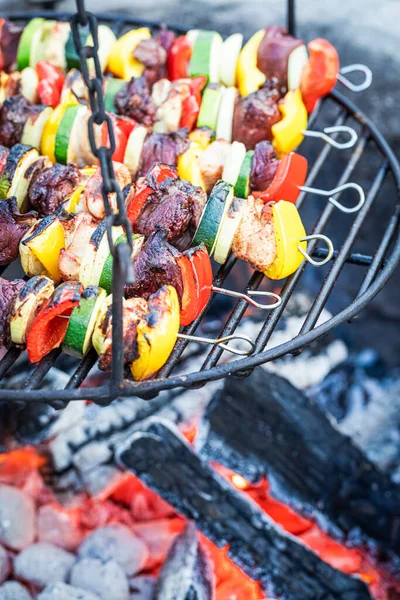 Clouse Tasty Skewers Hot Grill Summer — Stock Photo, Image