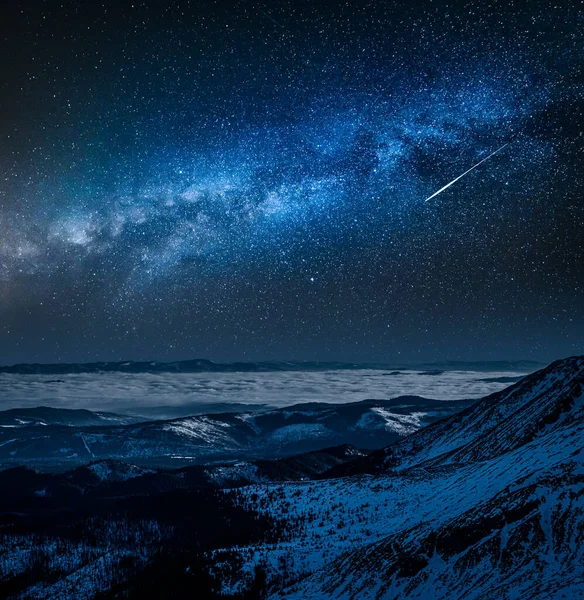 Vía Láctea Sobre Montaña Nevada Kasprowy Wierch Polonia — Foto de Stock