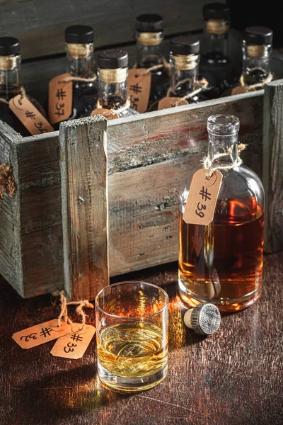 Hand Crafted Brendy Labeled Shipmend Old Distillery — Stock Photo, Image