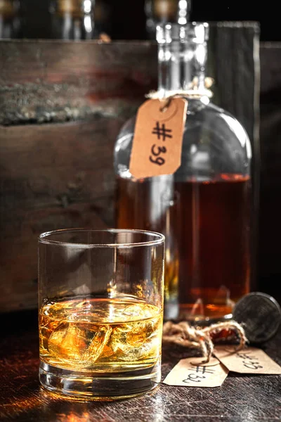 Whisky Añejo Etiquetado Envasado Destilería Vieja — Foto de Stock