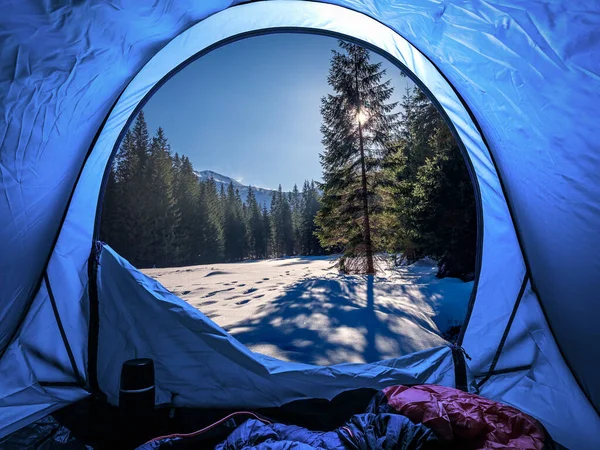 Vista Dalla Tenda Alla Valle Koscieliska Nelle Montagne Tatra — Foto Stock