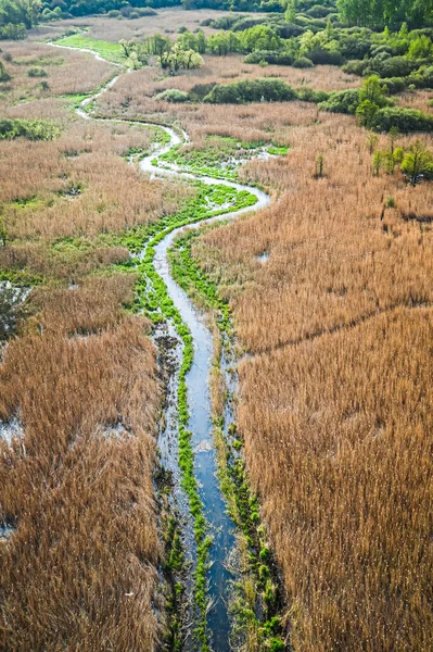 Vista Aérea Del Río Los Pantanos Polonia — Foto de Stock