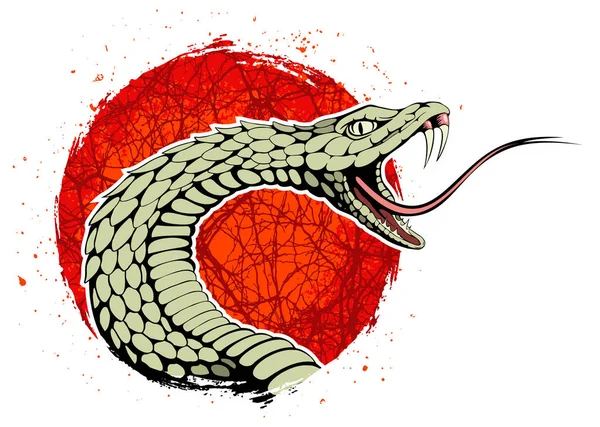 Гремучая Змея Шипящая Змея Наступай Меня — стоковый вектор
