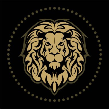 Aslanın kafasından vektör, vahşi hayvan logo vektör.