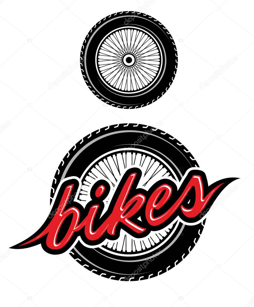 Vector motorcycle wheel, vector image.