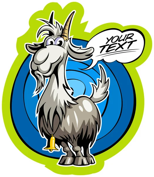 Cartoon Style Goat Comics Text Box Vector Image — Stock Vector