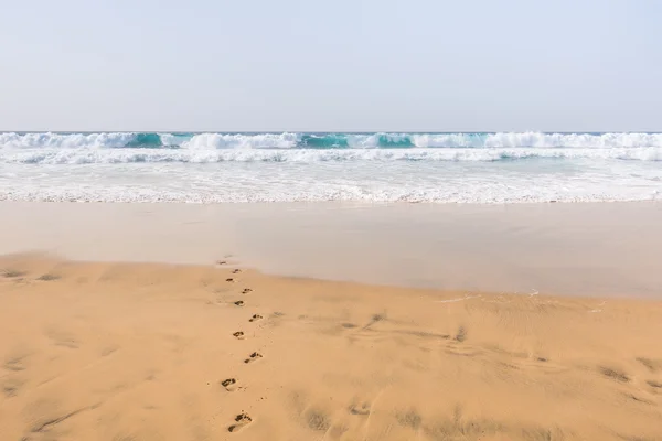 Huellas en la playa — Foto de Stock
