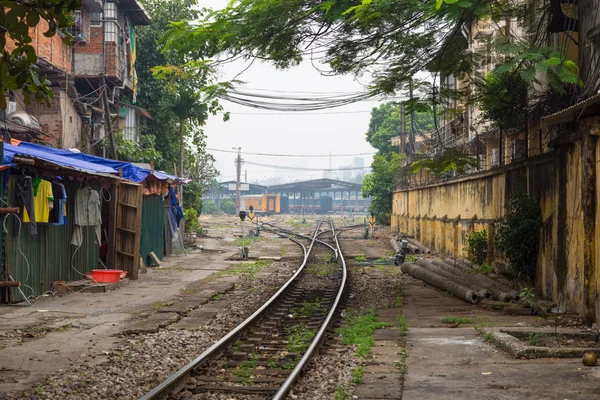 Binari ferroviari a Hanoi, Vietnam — Foto Stock