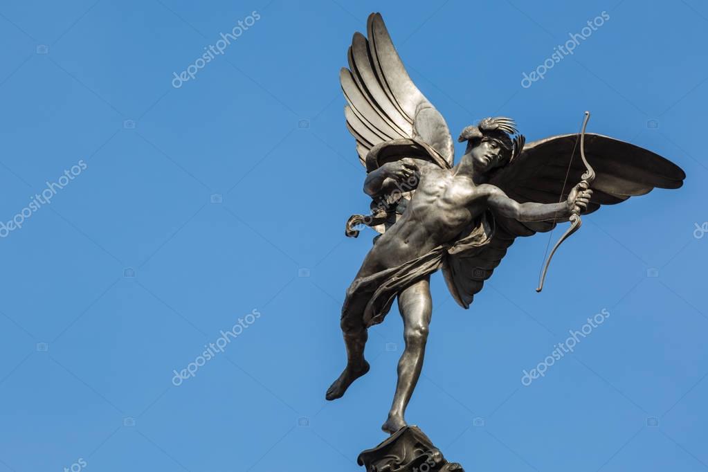 Berühmte Statue des Amor am Piccadilly Circus, London, Uk ...