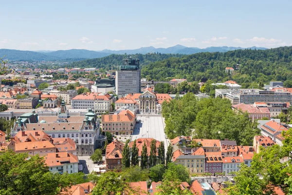 Ljubljana stadsgezicht van bovenaf — Stockfoto
