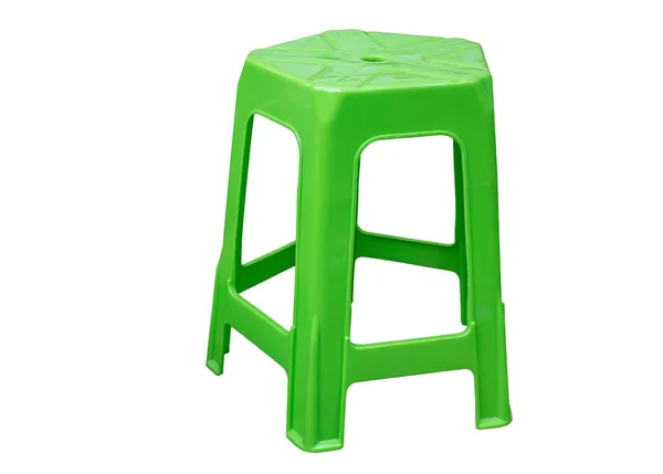 Sedia in plastica verde isolata su sfondo bianco — Foto Stock