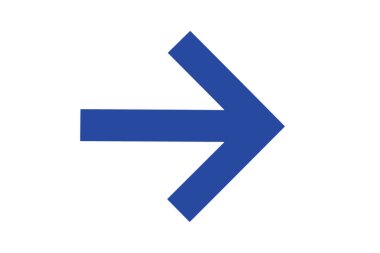 Mavi ok işareti üzerine beyaz izole