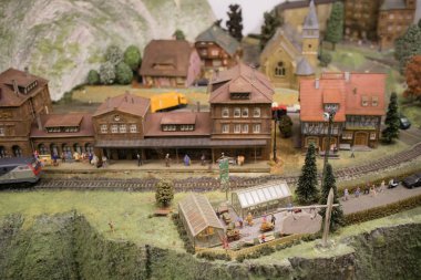 Oyuncak model modern tren geçiş Town
