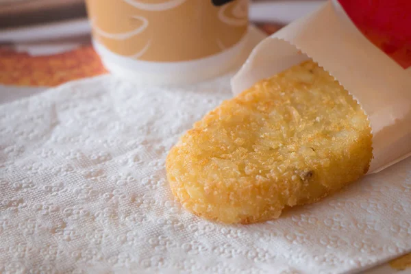 朝食イメージのハッシュ茶色とホット コーヒー — ストック写真