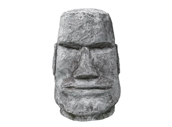 Скульптура моаї облицювальна ізольовані на білому — стокове фото