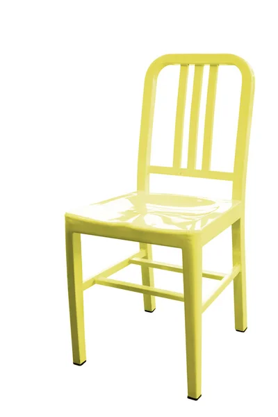 Cadeira Moderna Cor Amarela Isolada Fundo Branco — Fotografia de Stock