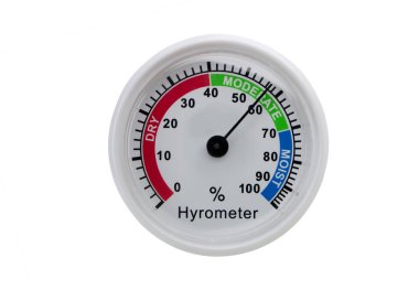 Hidrometre beyaza izole edilmiş, sıvıların yoğunluğunu ölçmek için bir araç.