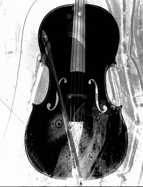 Violoncello in bianco e nero — Foto Stock