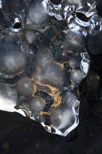 Ice close-up at sunset — Stock Photo, Image