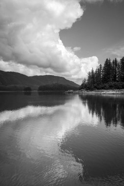 Güneydoğu Alaska 'da bulutlar ve yansımalar