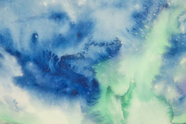 오로라 하늘 수채화 — 스톡 사진