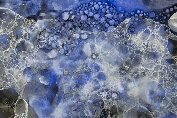 Абстрактні акварельні текстури в синьому, білому і чорному кольорах — стокове фото