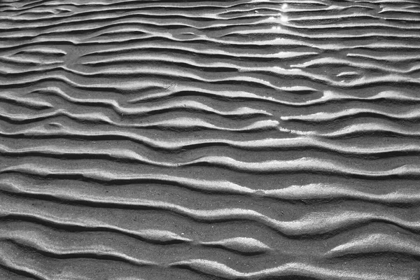 Increspature Spiaggia Modelli Sabbia Con Bassa Marea — Foto Stock