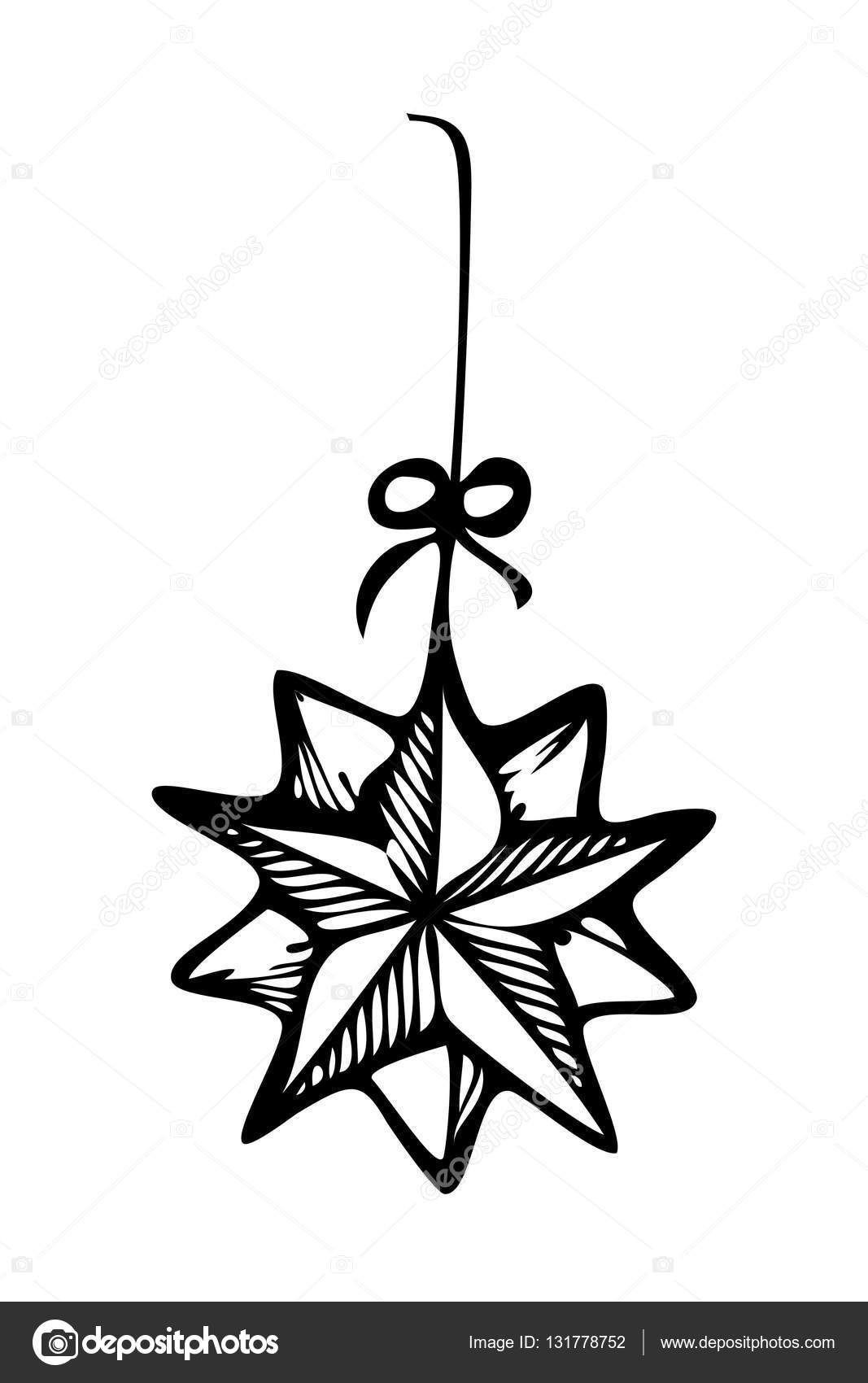 BoÅ¼e Narodzenie ornament gwiazdkowy zentangle stylu w czerni i bieli dla kolorowanka — ZdjÄ™cie od agcuesta1
