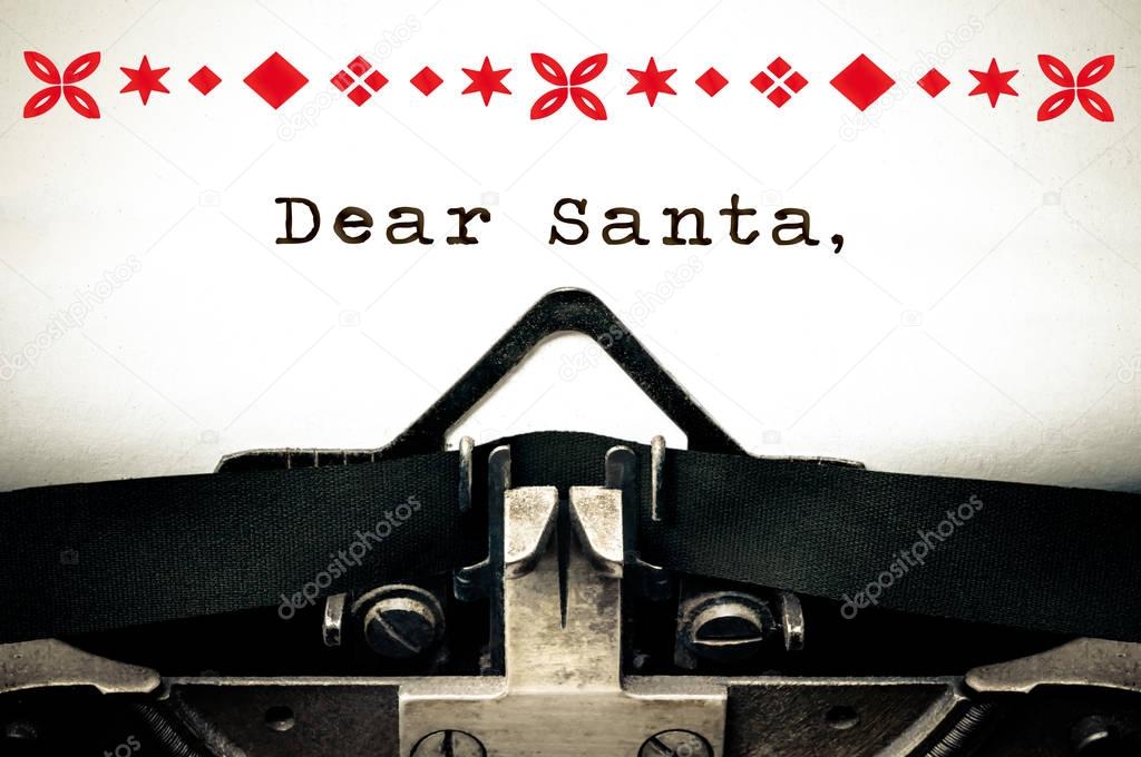 Dear Santa, Typewriter written message