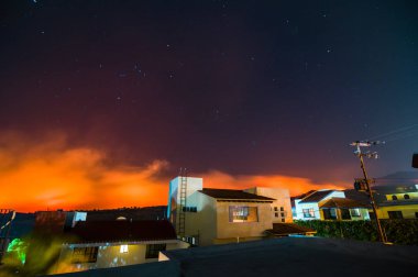 Forest fire in Col. del Bosque, Cuernavaca, Morelos, Mexico clipart