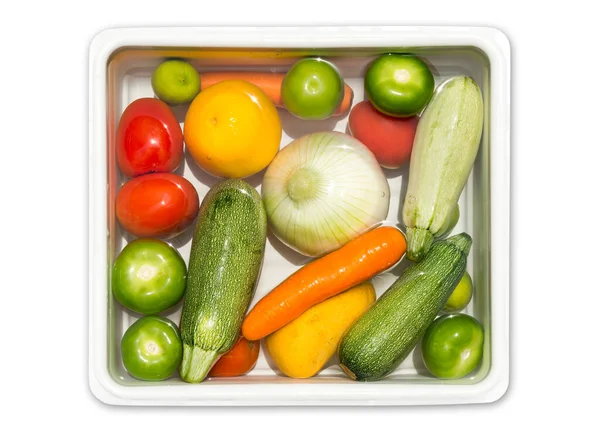 用肥皂水冲洗水果和蔬菜 用于分离的头孢病毒消毒 — 图库照片