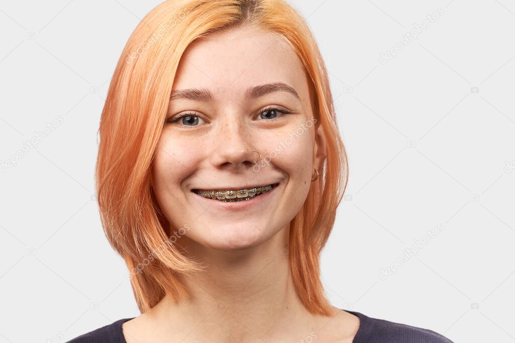 Close-up shot of woman after visit to dentist