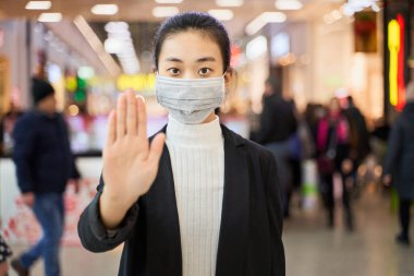 Çin 'de 2019-ncov' da ölümcül koronavirüs. Boş alan