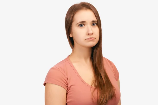 Emocionálně zraněná žena smutný výraz na tváři — Stock fotografie