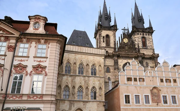 Prague cityscape historic cityscape and a castle — Stockfoto
