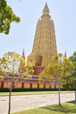 Tourist destination high Golden temple in Thailand