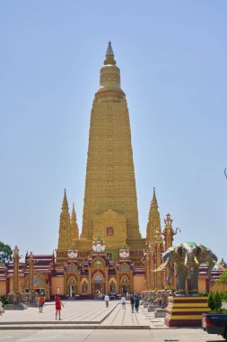 Tourist destination high Golden temple in Thailand